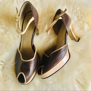 Franco Barbieri Vintage Italian peep toe heels